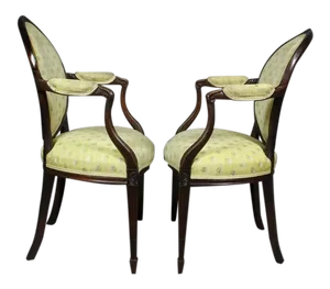 George III Mahogany Armchairs - a Pair