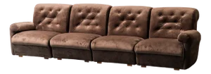 4-Seater Modular Sofa in Brown Velvet, 1970s, Set of 4