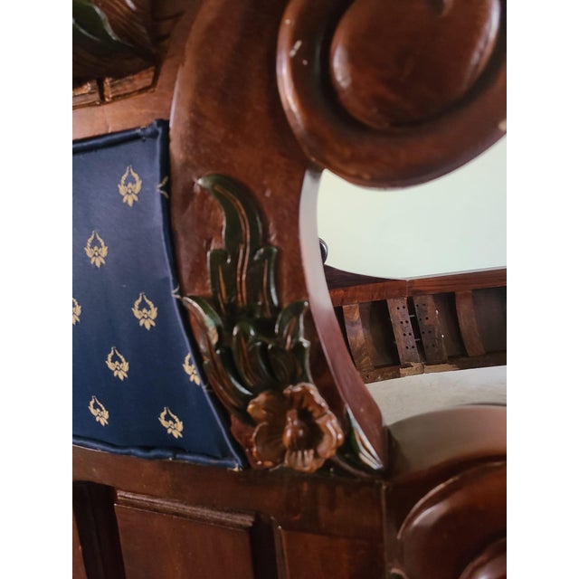Antique French Empire Style Lit Bateau Bed in Carved Wood, 1880 For Sale - Image 13 of 18