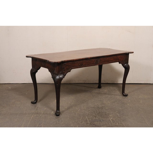 Brown 18th Century Portuguese Baroque Walnut Carved Console Table For Sale - Image 8 of 12