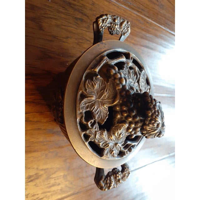 Metal Antique 1880 Ornate Bronze Lidded Pedestal Bowl For Sale - Image 7 of 11