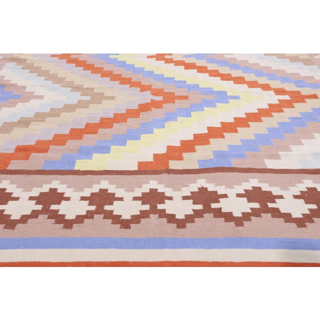 Late 20th Century Vintage Indian Dhurrie Rug, 06'00 X 09'00 For Sale - Image 5 of 10