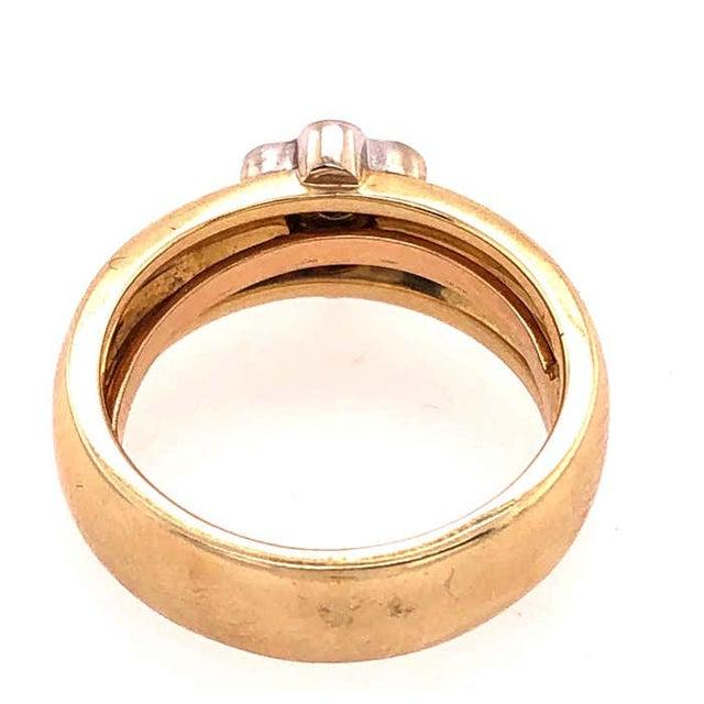 2010s 14 Karat Two-Tone Yellow and White Gold With Diamond Flower Ring 0.50 TDW, Size 6 For Sale - Image 5 of 12
