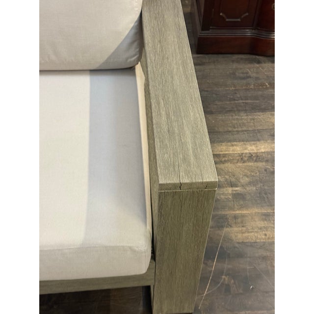 Wood West Elm Portside Outdoor Sofa For Sale - Image 7 of 12