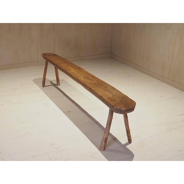 Vintage Rustic Wooden Bench, 1920s For Sale - Image 9 of 9