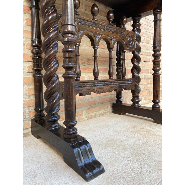 Antique Spanish Renaissance Bar Cabinet in Oak, 1890 For Sale - Image 14 of 18