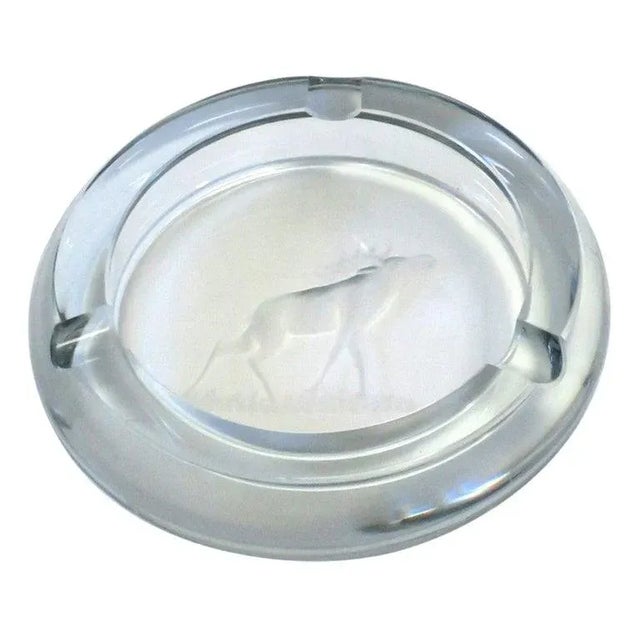Transparent Scandinavian Crystal Glass Ashtray Catchall Buck Deer Sweden Strombergshytta For Sale - Image 8 of 8