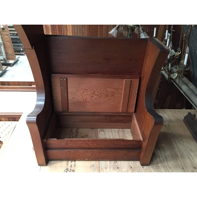 Victorian Early 20th Century Victorian Redwood Inglenook With Archway & Built-in Benches For Sale - Image 3 of 4