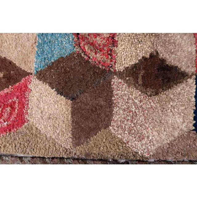 1880s Handmade Antique American Hooked Rug 3.1' X 5' For Sale - Image 4 of 11