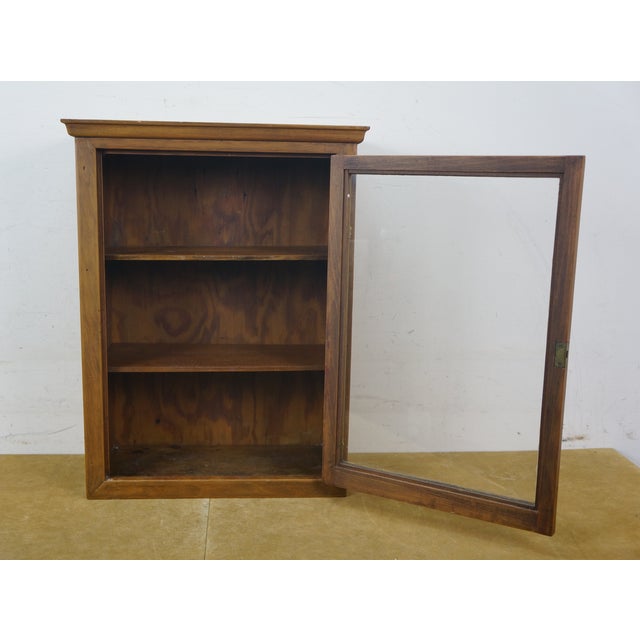 Antique Victorian Oak Apothecary Medicine Curio Display Cabinet Cupboard 23" For Sale - Image 4 of 18