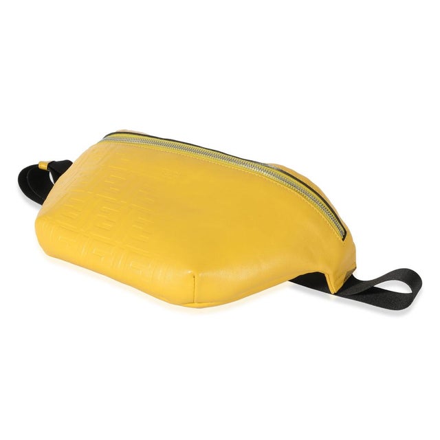 Animal Skin Yellow Calfskin FF 1974 Embossed Belt Bag For Sale - Image 7 of 7