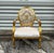 White White Velvet Chair Tufted With Gold Leaf Details French Style For Sale - Image 8 of 9
