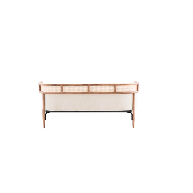Not Yet Made - Made To Order Vesta Leta Linen and Cane Sofa For Sale - Image 5 of 9