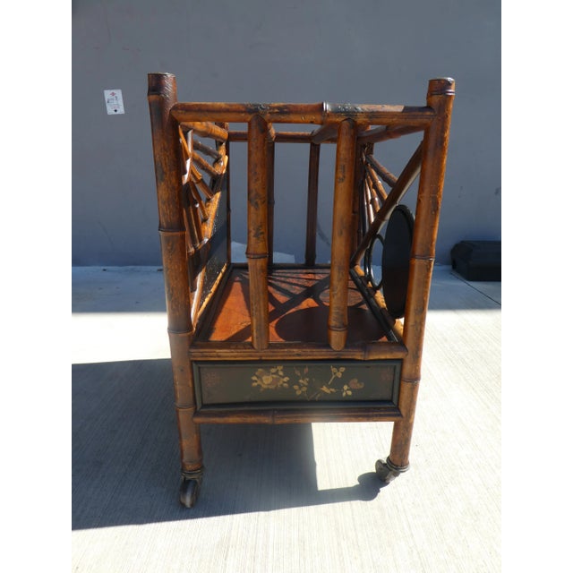 Victorian Victorian Japanned Bamboo Canterbury For Sale - Image 3 of 7