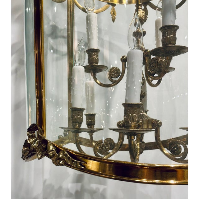 Myran Allan Luxury Lighting Neoclassical Italian Empire Brass Lantern For Sale - Image 4 of 7