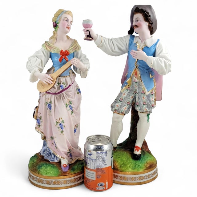 French Porcelain Figures of Vion and Baury, 1870, Set of 2 For Sale - Image 6 of 18