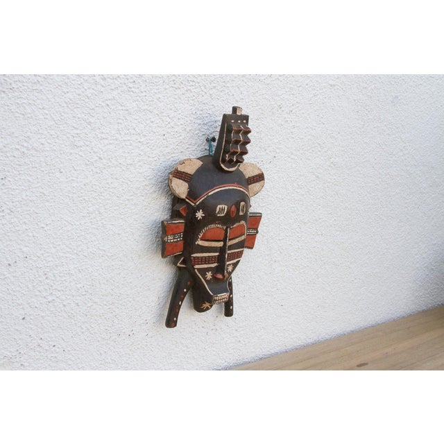 1960s Heritage Painted African Tribal Mask For Sale - Image 5 of 8