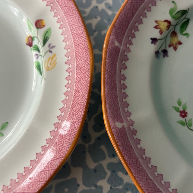 Early English Adams Calyxware Luncheon Plates With Flowers- Set of 4 For Sale In New York - Image 6 of 6