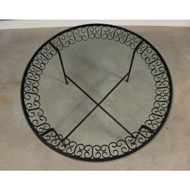 Arthur Umanoff 1970s Arthur Umanoff 42” Round Iron Dining Table For Sale - Image 4 of 6