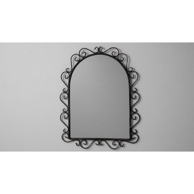 Mid 20th Century 20th Century French Wrought Iron Wall Mirror For Sale - Image 5 of 11