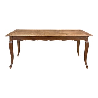 Antique Country French Cherry Wood Dining Table For Sale