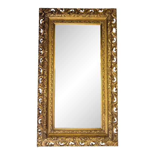 Antique Large Gilt Gold Mirror** Ornate Acanthus Frame, Beveled Mirror**OBO** For Sale