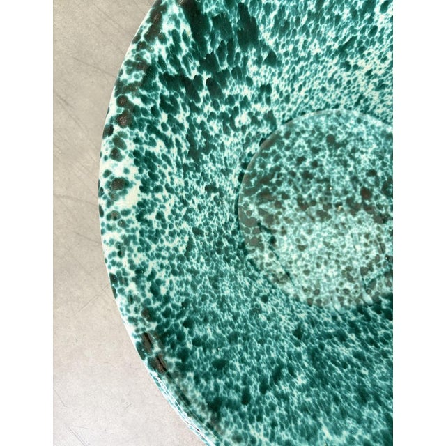 Antique Turquoise Splatter Glaze Passata Bowl For Sale - Image 4 of 15