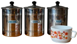 Vintage and Bohemian Metal Kitchen Boxes, Set of 3