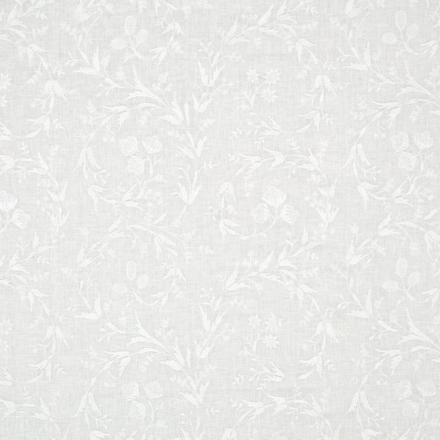 Sample - Schumacher Fiorentina Embroidery Sheer Fabric in Ivory For Sale