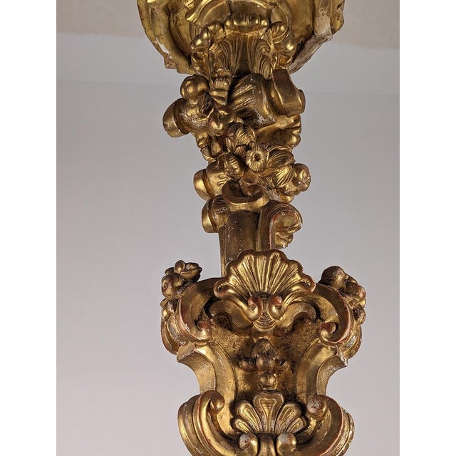Baroque Torcheres in Golden Wood, 1800s, Set of 2 For Sale - Image 12 of 18