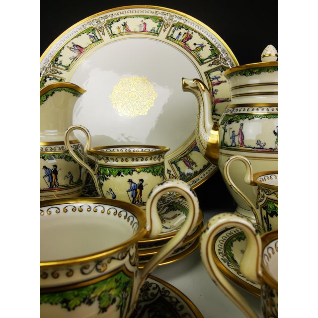 Beige Palais Royal Promenade Aux Champs-Élysées Tea or Coffee Service from Raynaud Limoges, Set of 31 For Sale - Image 8 of 14