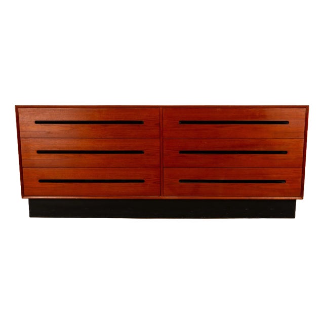 1970s Westnofa Norwegian Scandinavian Modern Teak Lowboy Long Dresser Norway For Sale