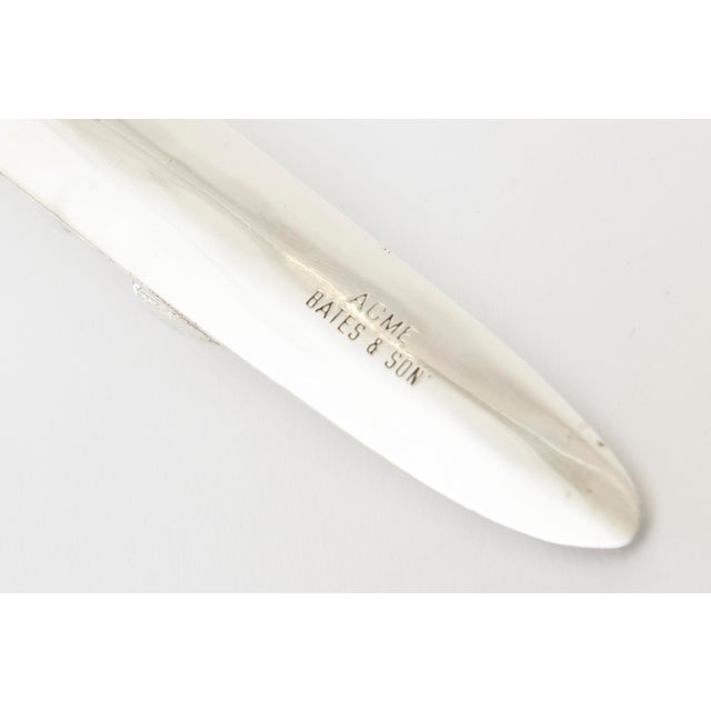 Hand Wrought Sculptural Silver Plate Salad Servers Signed Acme Bates, Canada 1980's For Sale - Image 10 of 10