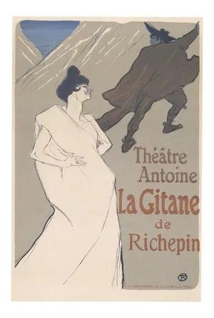 1966 Henri De Toulouse-Lautrec 'La Gitane De Richepin' Art Nouveau Neutral France Lithograph