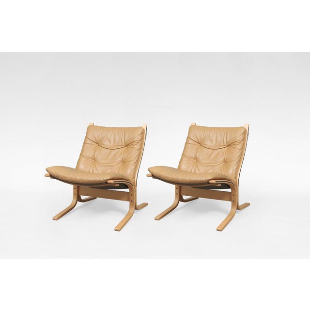 Tan Leather Siesta Chairs by Ingmar Relling for Westnofa, 1970s, Set of 2 For Sale - Image 6 of 6