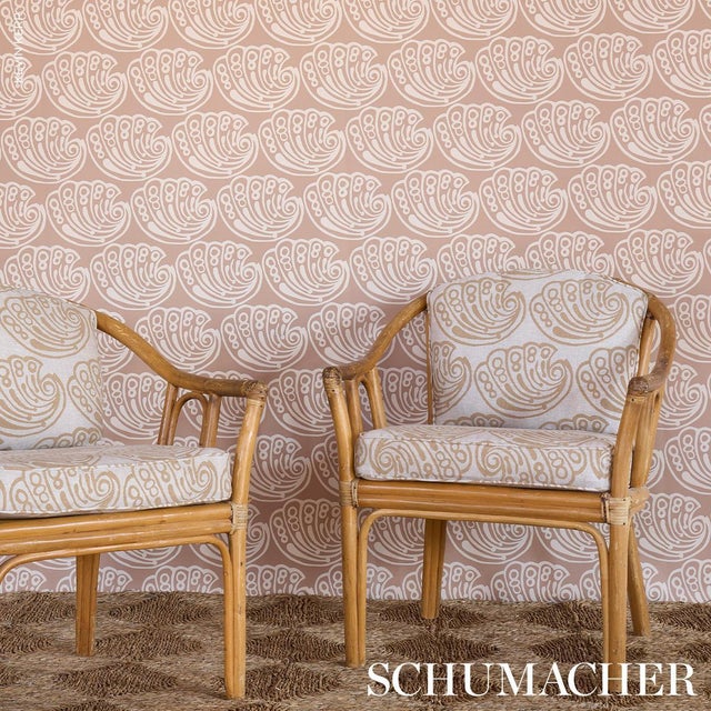 2020s Schumacher Ramsgate Hand Block Fabric In Sand For Sale - Image 5 of 6