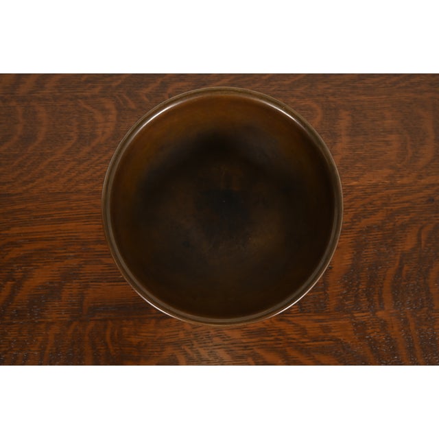 Heintz Arts & Crafts Sterling Silver on Bronze Footed Bowl For Sale - Image 11 of 15