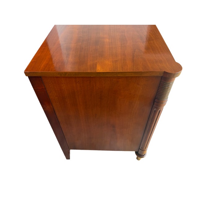 Brown 1960's Kindel French Regency Louis XVI Walnut Nightstands With Lattice Doors For Sale - Image 8 of 15