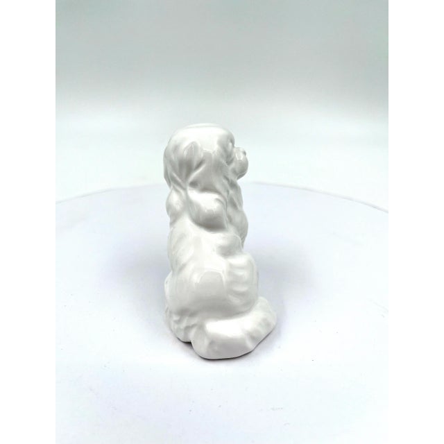 Vintage Mini Staffie Petite Blanc De Chine Ceramic Staffordshire Style Dog Figurine For Sale In New York - Image 6 of 9