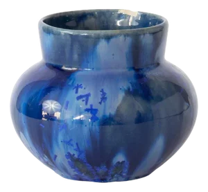 Antique Crystalline Drip Glaze Vase from La Faience Héraldique Pierrefonds