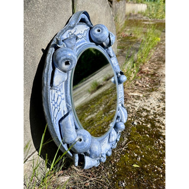 Round Ceramic Wall Mirror with Sculpted Fruit Shapes by Ulli Wittich-Großkurth, Germany, 1970s For Sale - Image 14 of 15