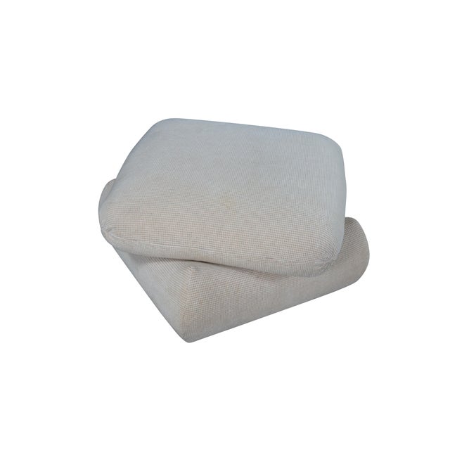 Mid-Century Modern 2 Jacques Charpentier Maison Jansen Stacked Pillow Ottomans Foot Stool Pouf MCM For Sale - Image 3 of 13
