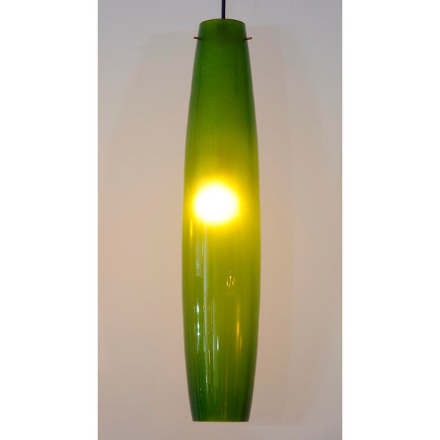 Italian Green Pendant in Murano Glass attributed to Alessandro Pianon for Vistosi, 1960s For Sale - Image 12 of 18