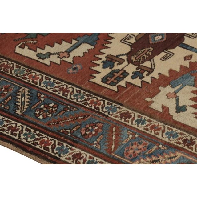 Antique Persian Serapi Runner Rug in Red With Geometric Medallions - Rug & Kilim For Sale In New York - Image 6 of 7