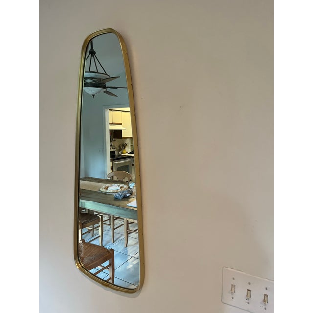 Vintage Mid-Century Modern Organic Brass Teardrop Wall Mirror, 1970s For Sale - Image 9 of 12