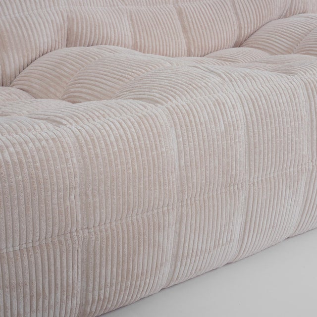 2000 - 2009 Vintage Kashima 3-Seater Sofa in Vanilla Corduroy - Restored Ligne Roset Original For Sale - Image 5 of 12