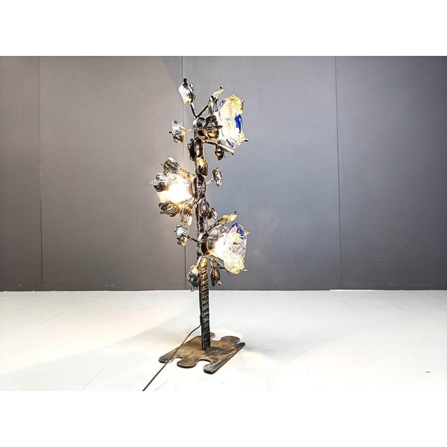 Blue Brutalist Murano Glass Floor Lamp, 1970s For Sale - Image 8 of 15