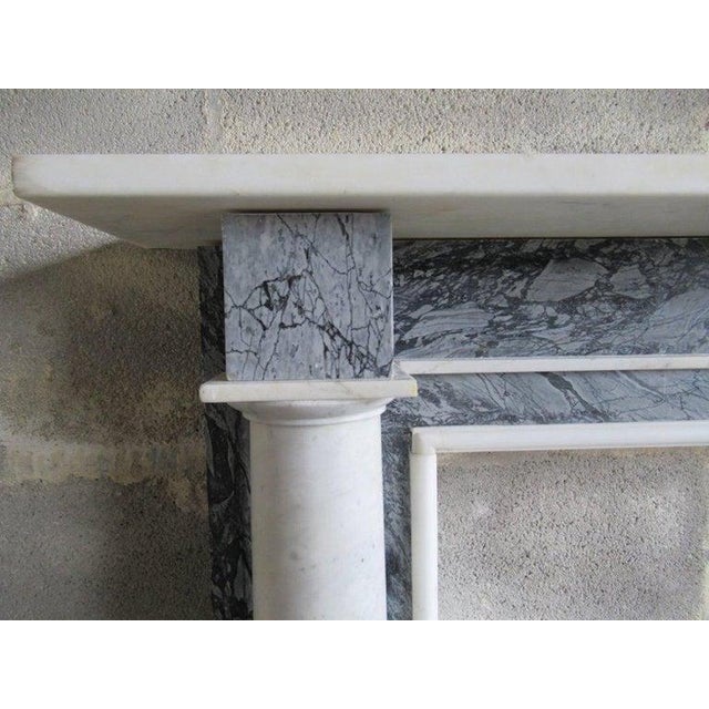 19th Century White Bardiglio Marble Column Fireplace For Sale - Image 5 of 7