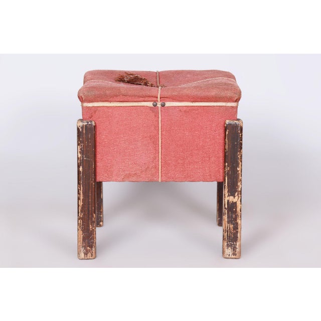 1920s Czech Art Deco Stool in Beech, 1920s For Sale - Image 5 of 8