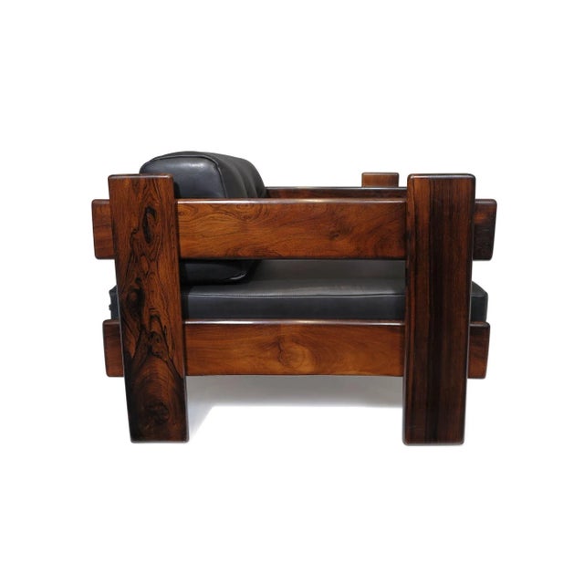 beautiful Mid-century Brazilian modern armchair by Casulo, Brazil, 1960's. The chair is handcrafted with a slatted...